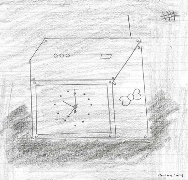Bleistiftzeichnung Uhr © JVA Hahnöfersand/Cherik