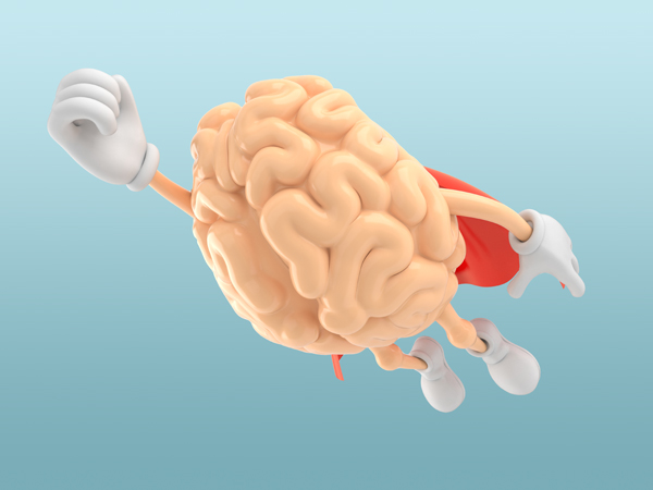 Gehirn als Superheld (Illustration) © Talaj/AdobeStock, farbliche Nachbearbeitung: JIZ Hamburg
