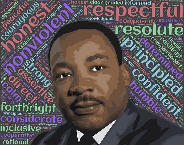 Portrait von Martin Luther King © Johnhain auf pixabay