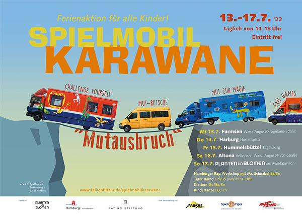 Spielmobil Karawane 2022 Plakat © Falkenflitzer e.V.